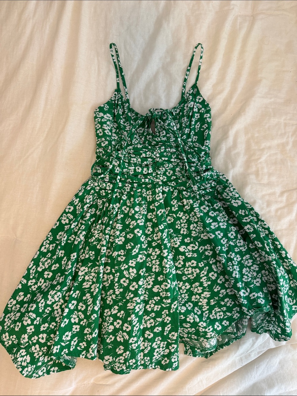 Princess Polly. Green Floral Spaghetti-Strap Kids Dress